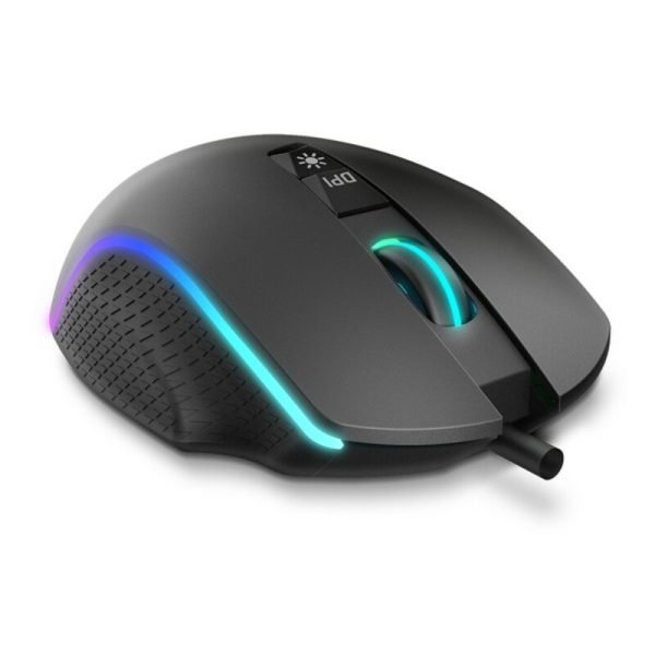 Spelmus med LED Krom NXKROMKEOS 6400 dpi RGB Svart
