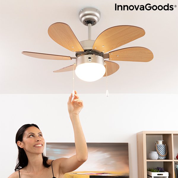 Takfläkt med belysning InnovaGoods Ø 75 cm 55W