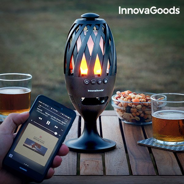InnovaGoods LED-fackla med bluetooth-högtalare